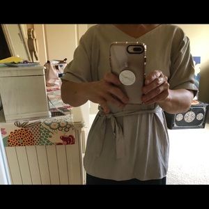 Linen style tunic blouse